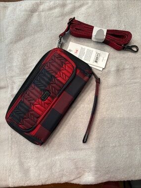 Lug NWT Buffalo Check Red Kickflip Plaid Wallet Wristlet with Crossbody Strap